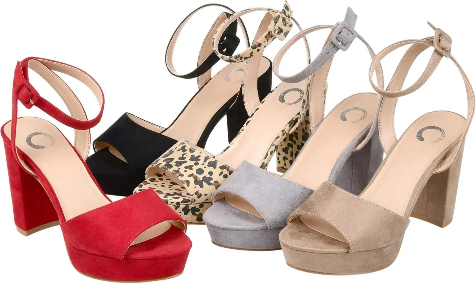 Journee Collection Womens Open Toe Strappy Platform Pumps NAIRRI-GRY Gray 8M