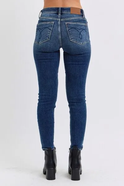 Judy Blue Full Size Run Mid-Rise Waist Skinny Jeans with Thermal Lining ONLINE EXCLUSIVE