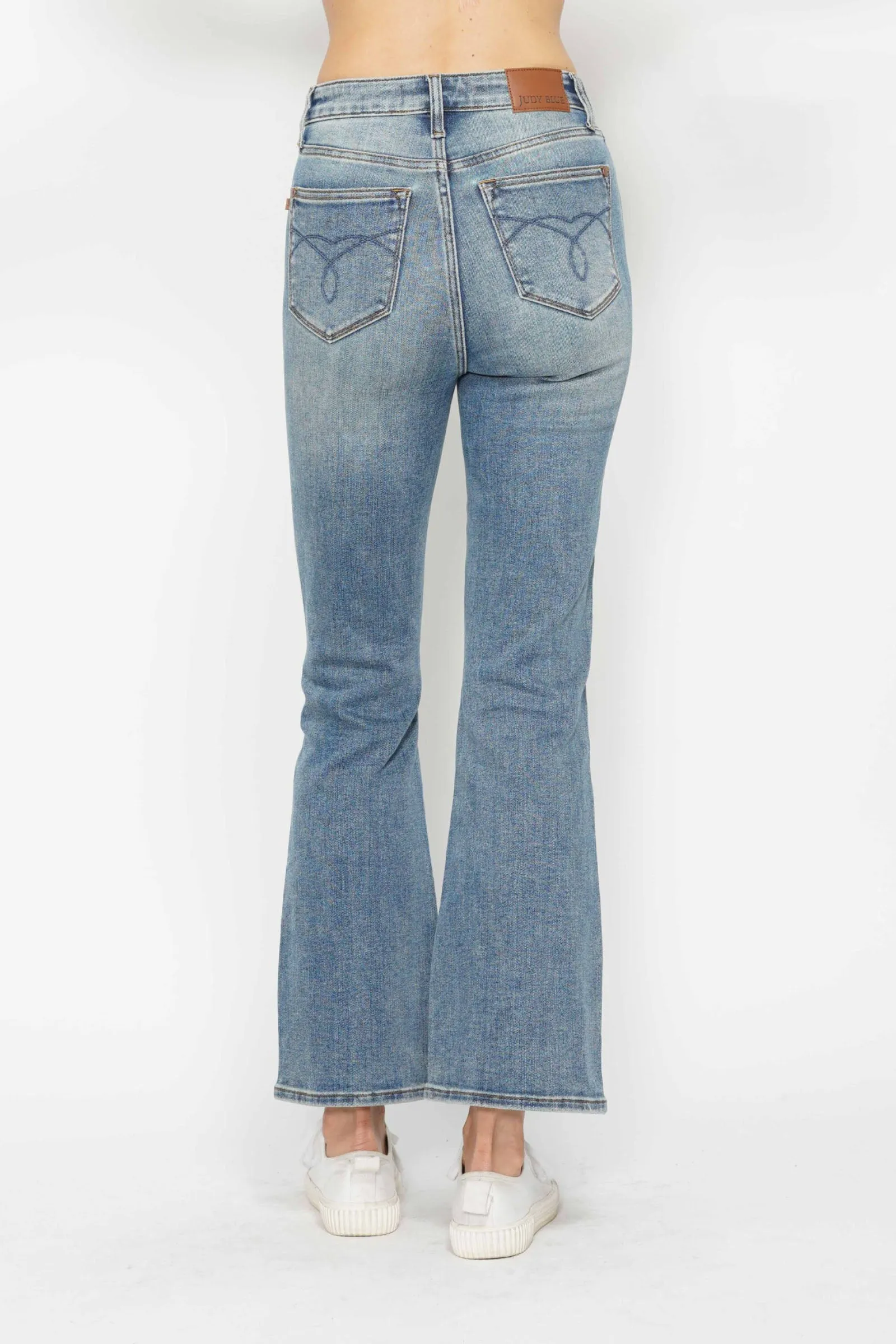Judy Blue Veronica Tummy Control Back Embroidered Pocketed Bootcut Jeans