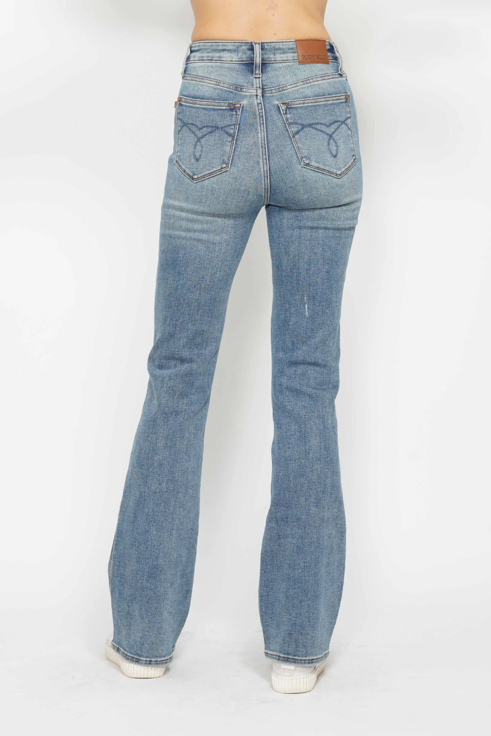 Judy Blue Veronica Tummy Control Back Embroidered Pocketed Bootcut Jeans