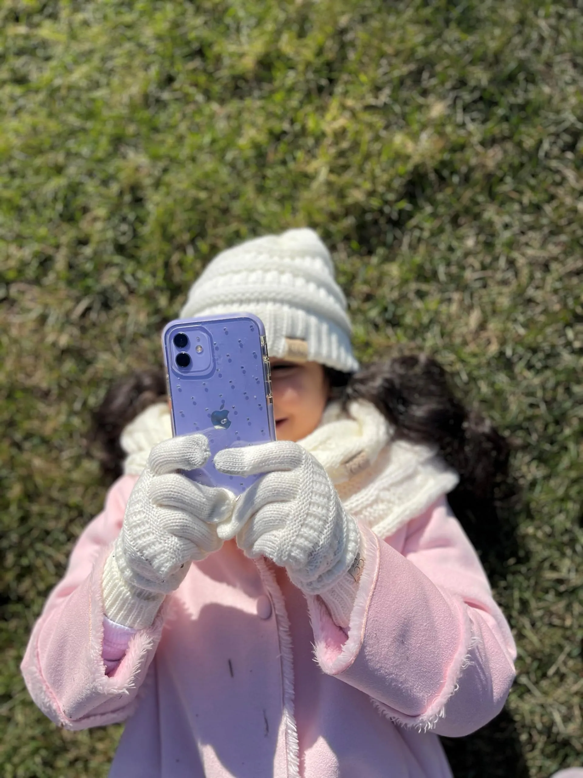Kids 3 Pack Matching Set: Beanie, Infinity Scarf & Gloves - Ivory