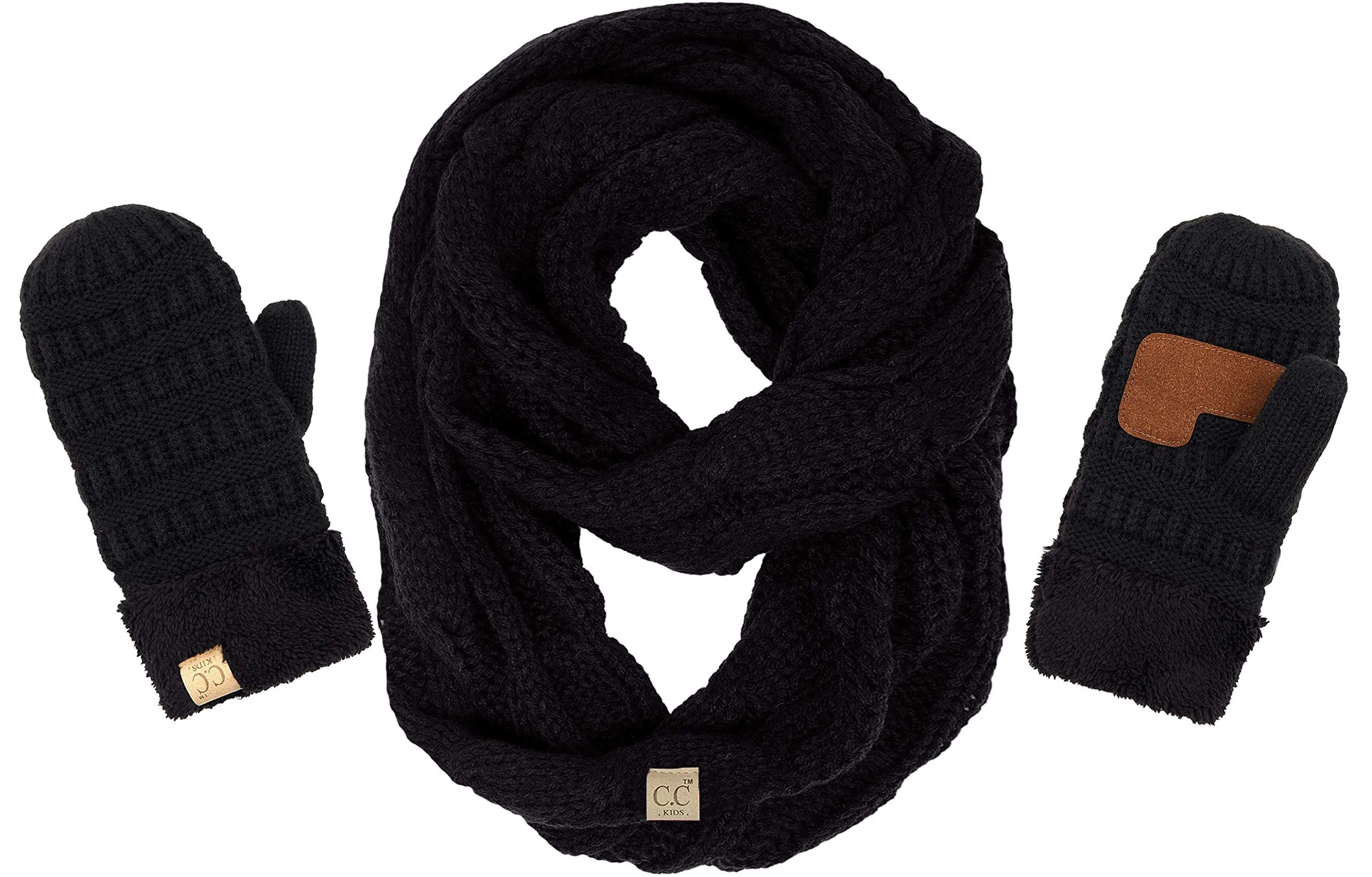 Kids Scarf & Mitten Matching Set by Funky Junque
