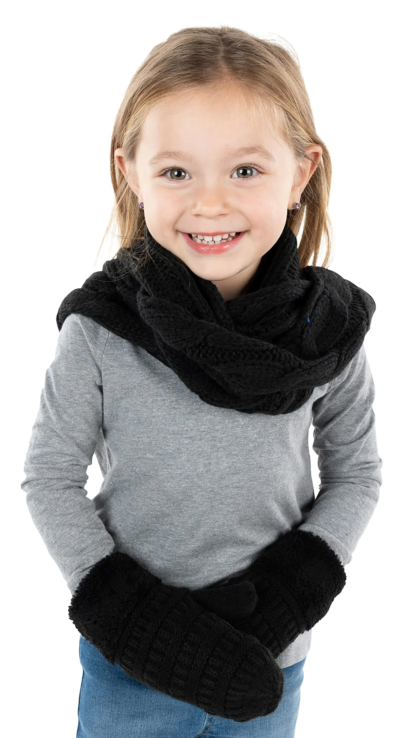 Kids Scarf & Mitten Matching Set by Funky Junque