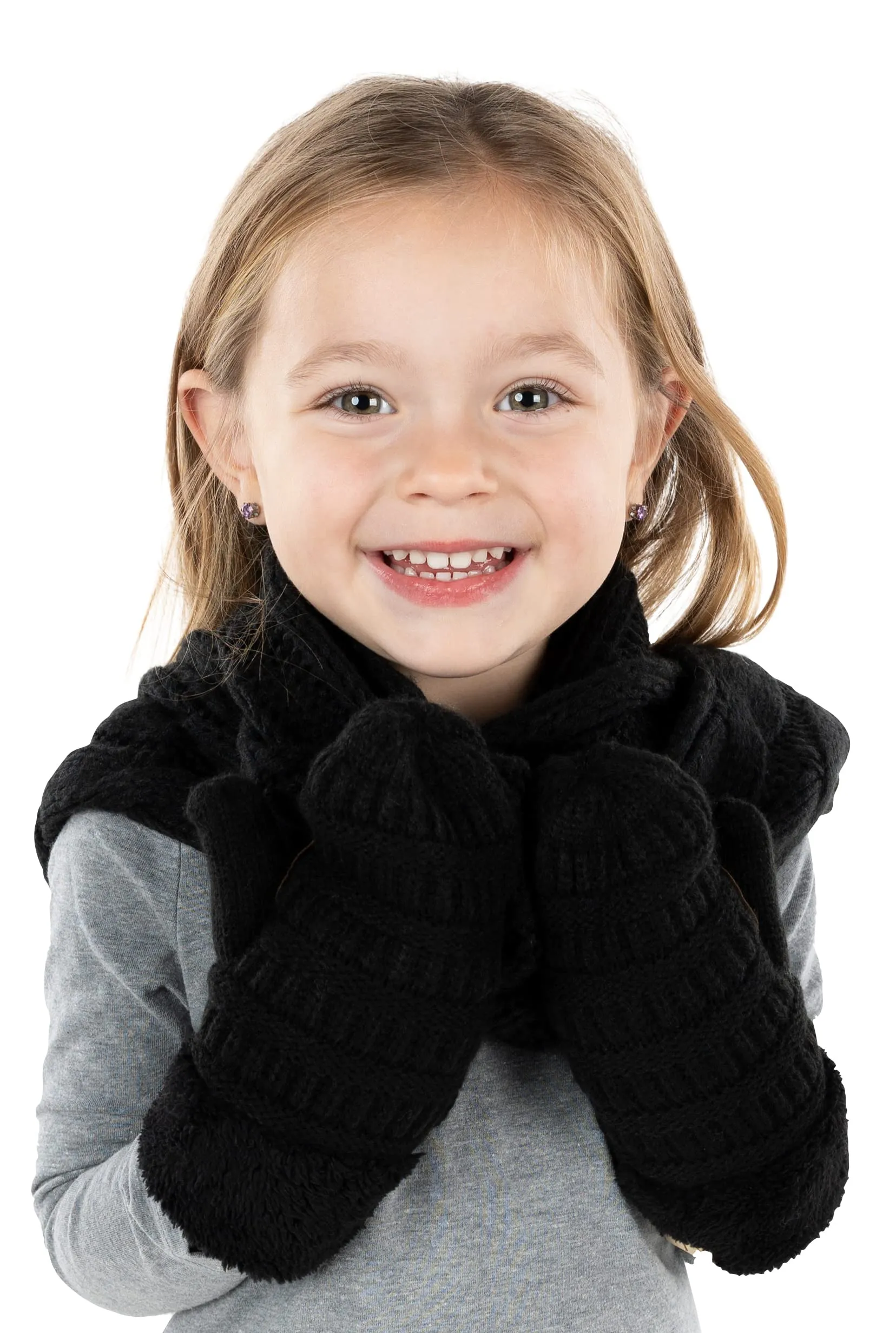 Kids Scarf & Mitten Matching Set by Funky Junque