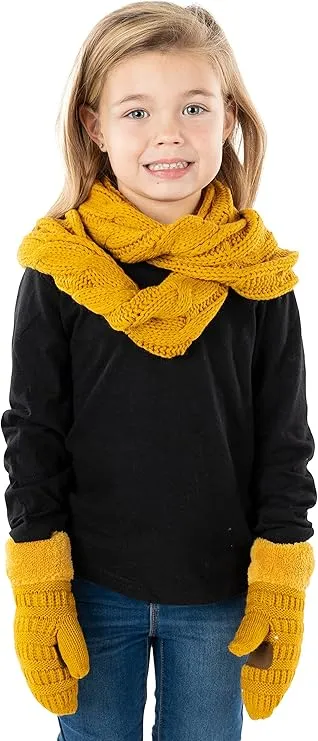 Kids Scarf & Mitten Matching Set by Funky Junque