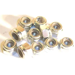 L1299 1/5 1/6 Scale RC Model M10 10mm Steel Metric Locking Nylon Nut Silver 10