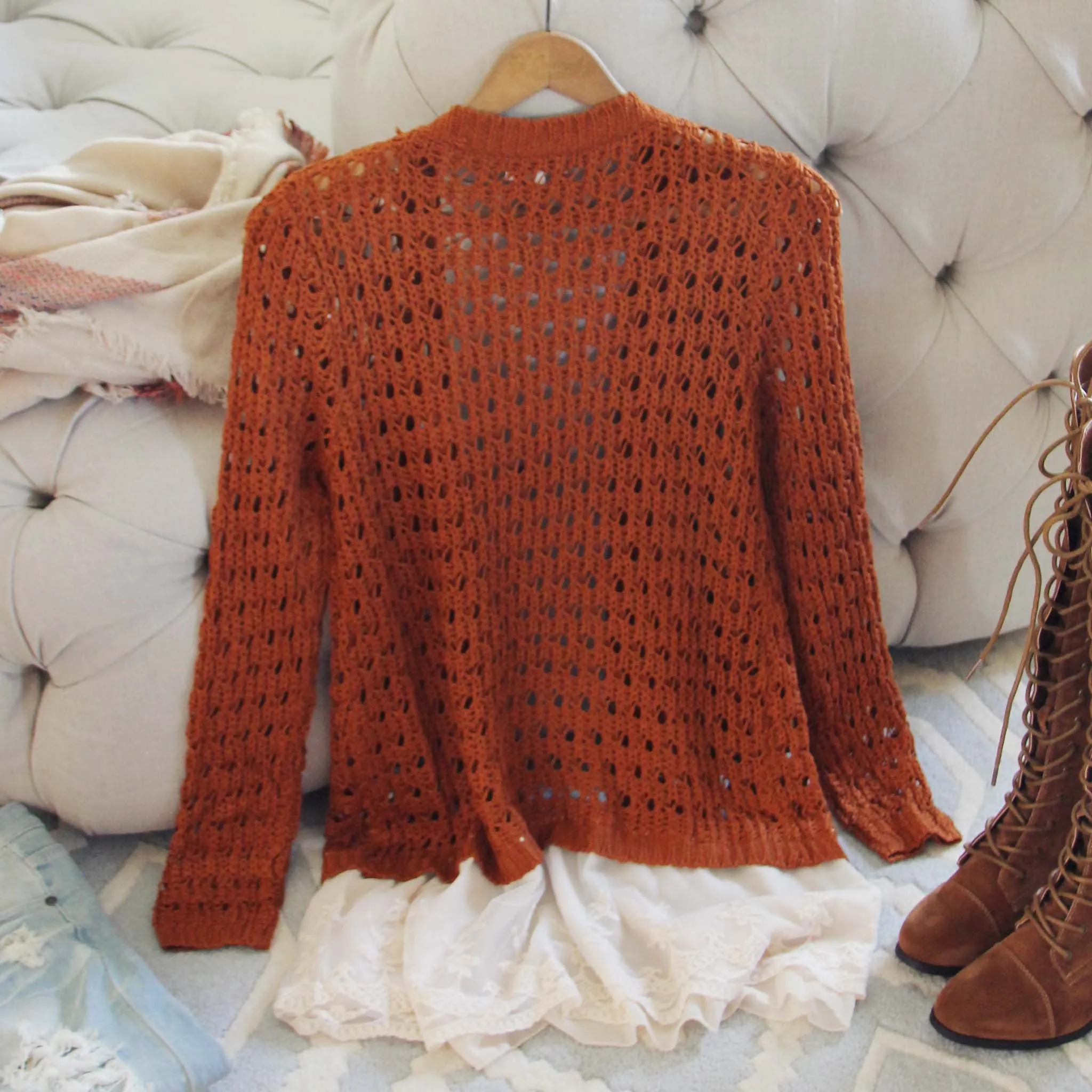 Lace & Copper Sweater