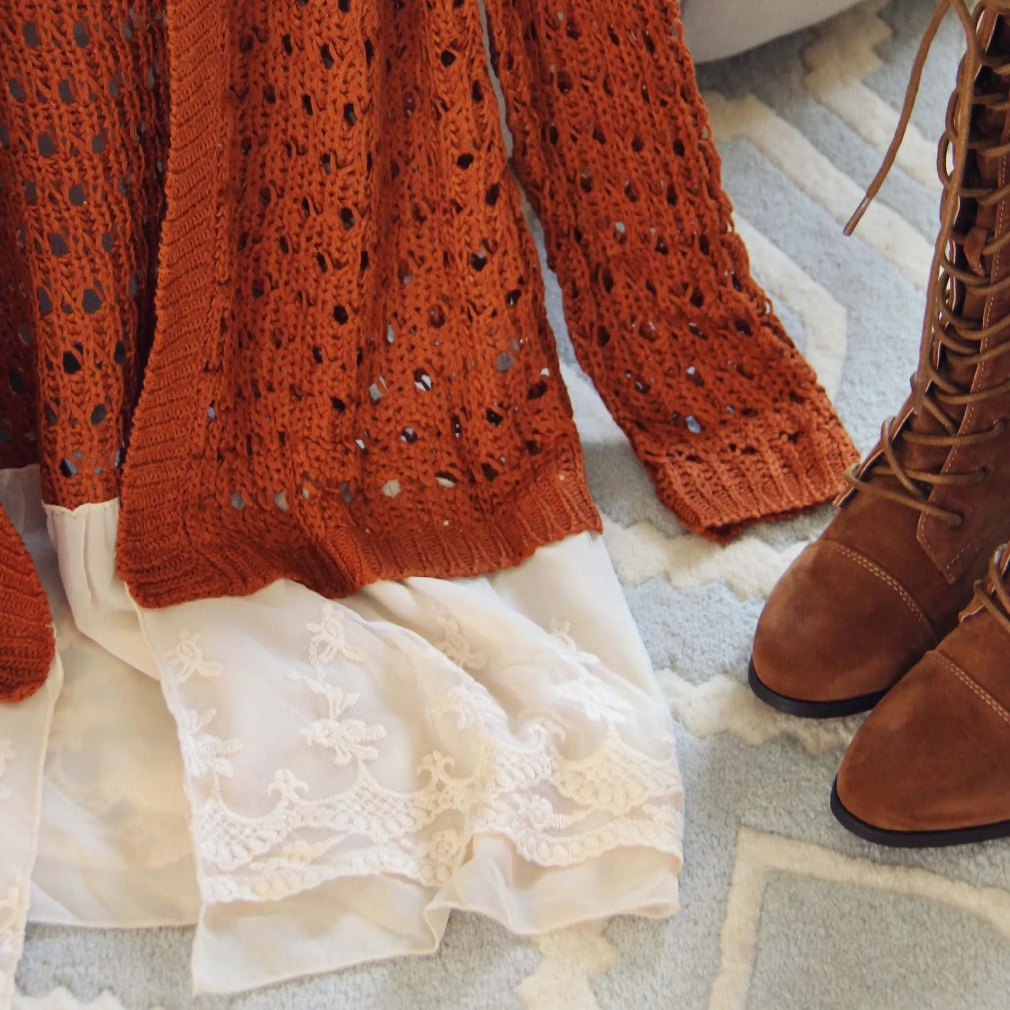 Lace & Copper Sweater