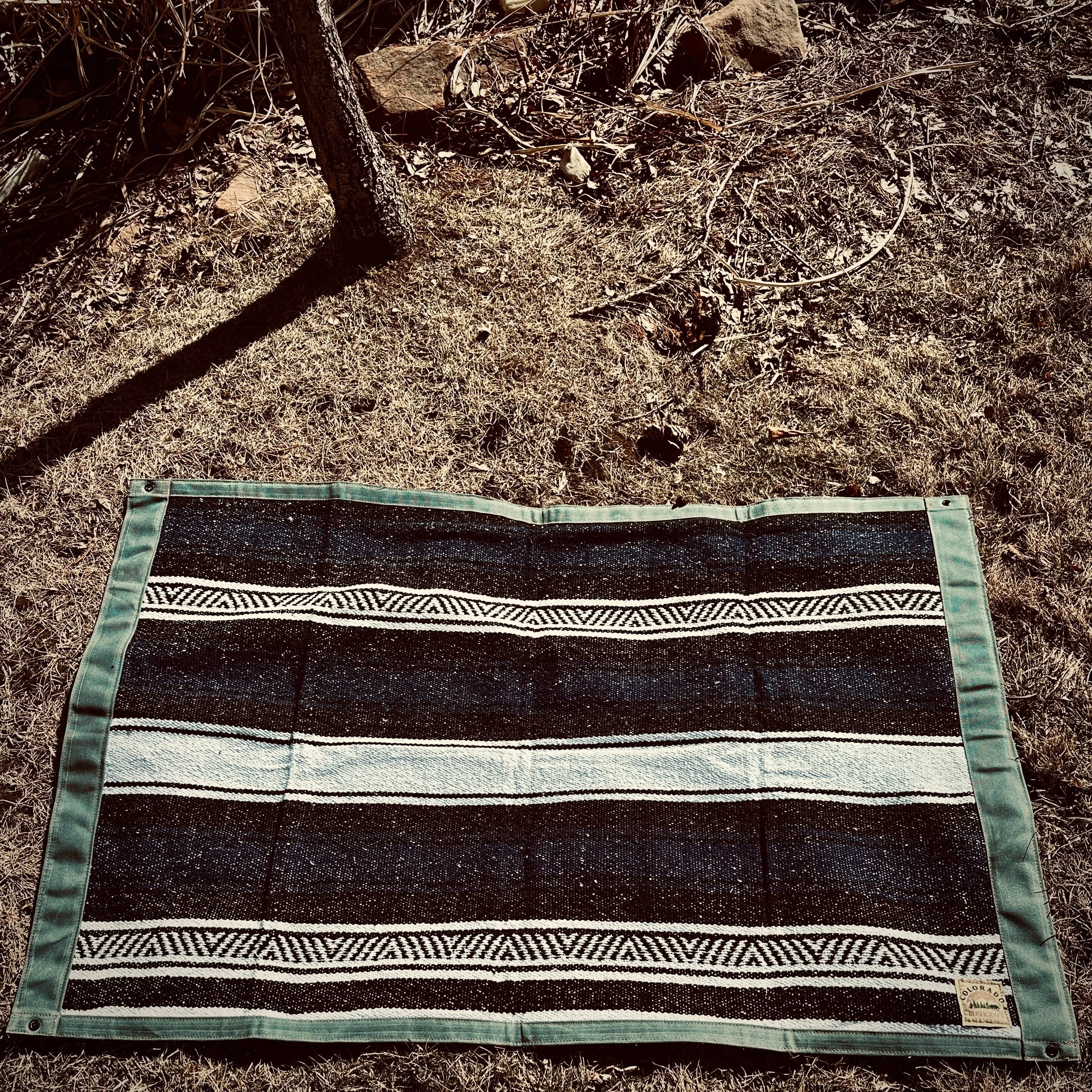 Large Waxed Canvas and Mexican Falsa Lined Bushcraft Ground Cloth