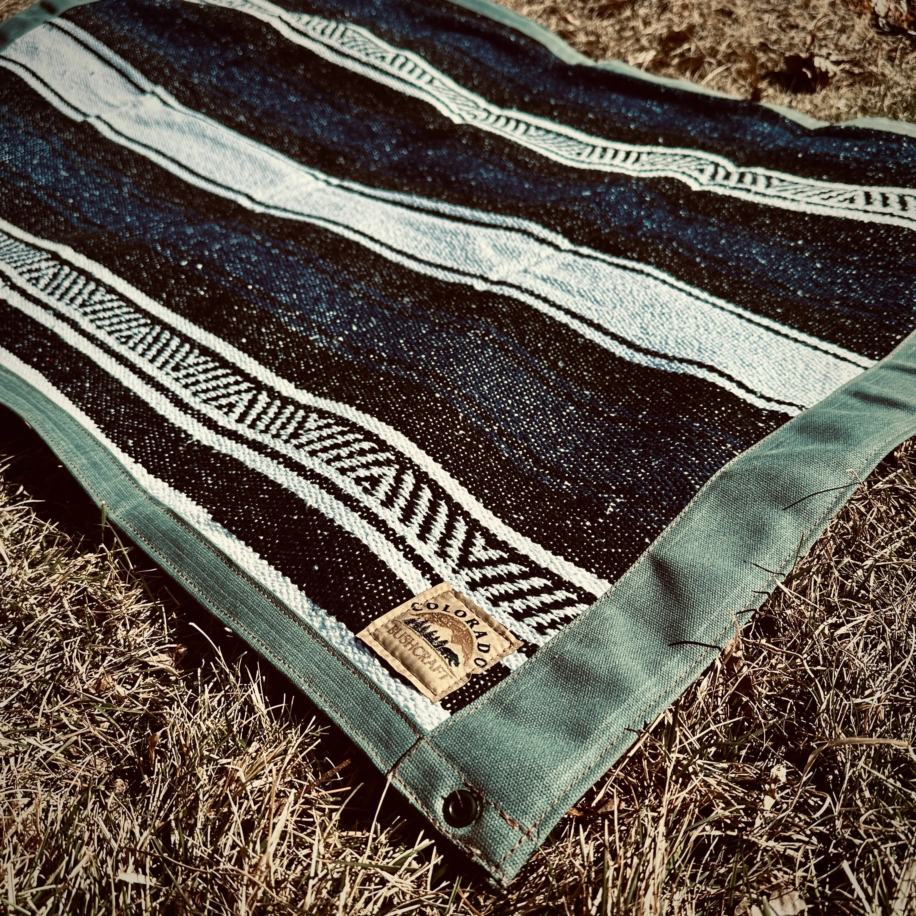 Large Waxed Canvas and Mexican Falsa Lined Bushcraft Ground Cloth