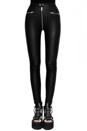 Larissa Coated Trousers - Black -