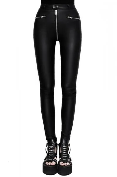 Larissa Coated Trousers - Black -