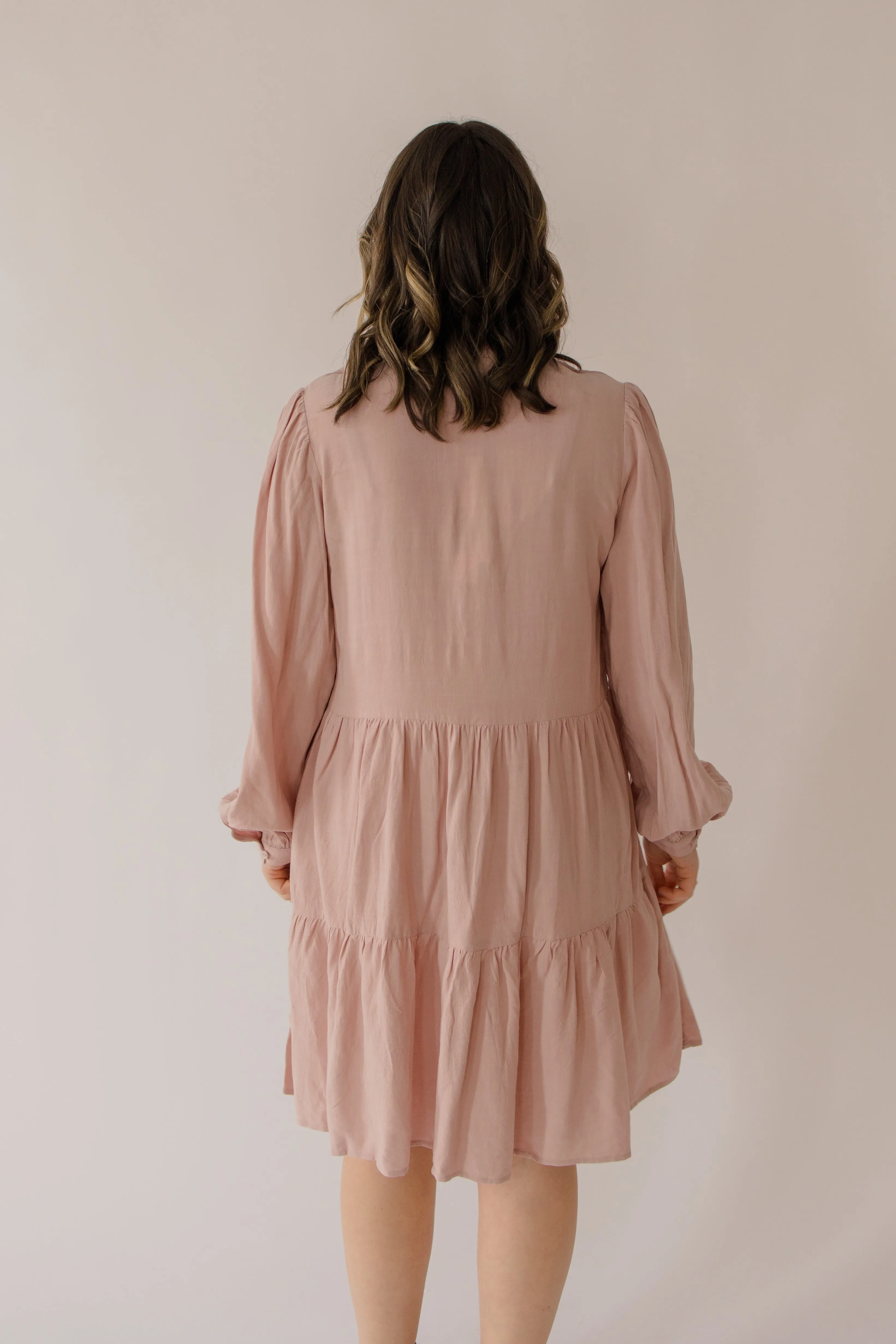 Linen Blend Vintage Babydoll Mini Dress