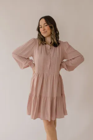 Linen Blend Vintage Babydoll Mini Dress