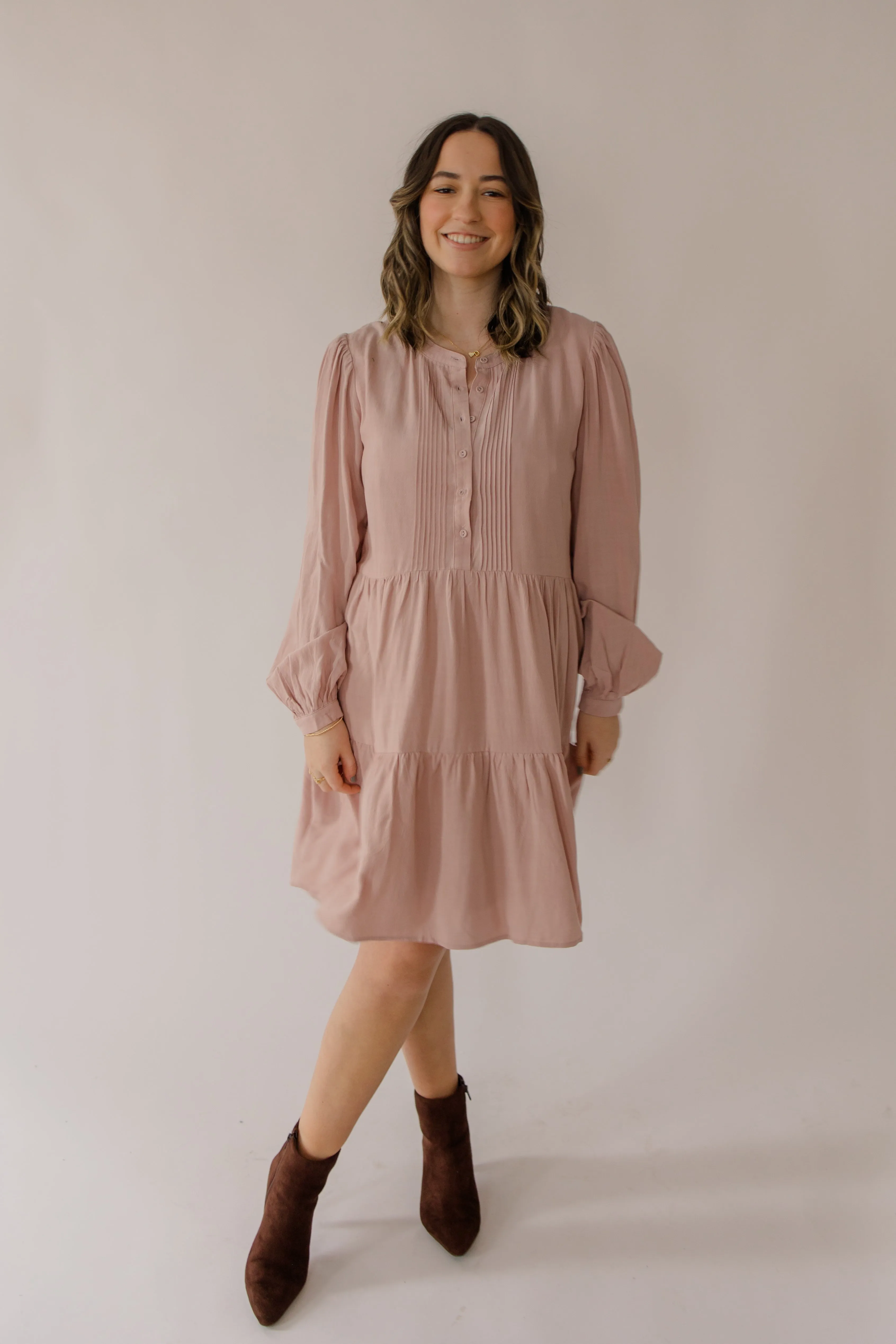 Linen Blend Vintage Babydoll Mini Dress