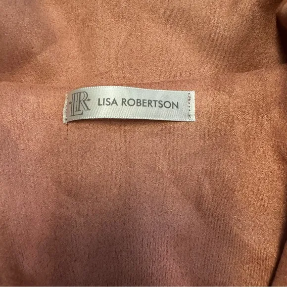 Lisa Robertson  Size Small Brown Faux Suede  Moto Jacket Coat Snaps Zippers NEW
