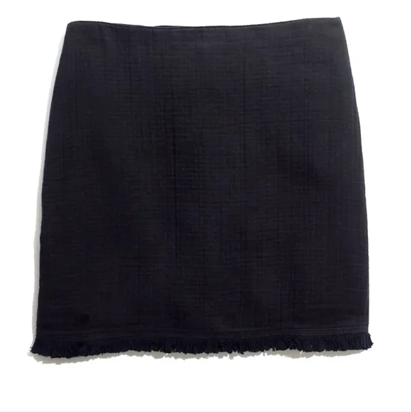 Madewell Hideaway Fringe‎ Black Skirt Women's Size 12