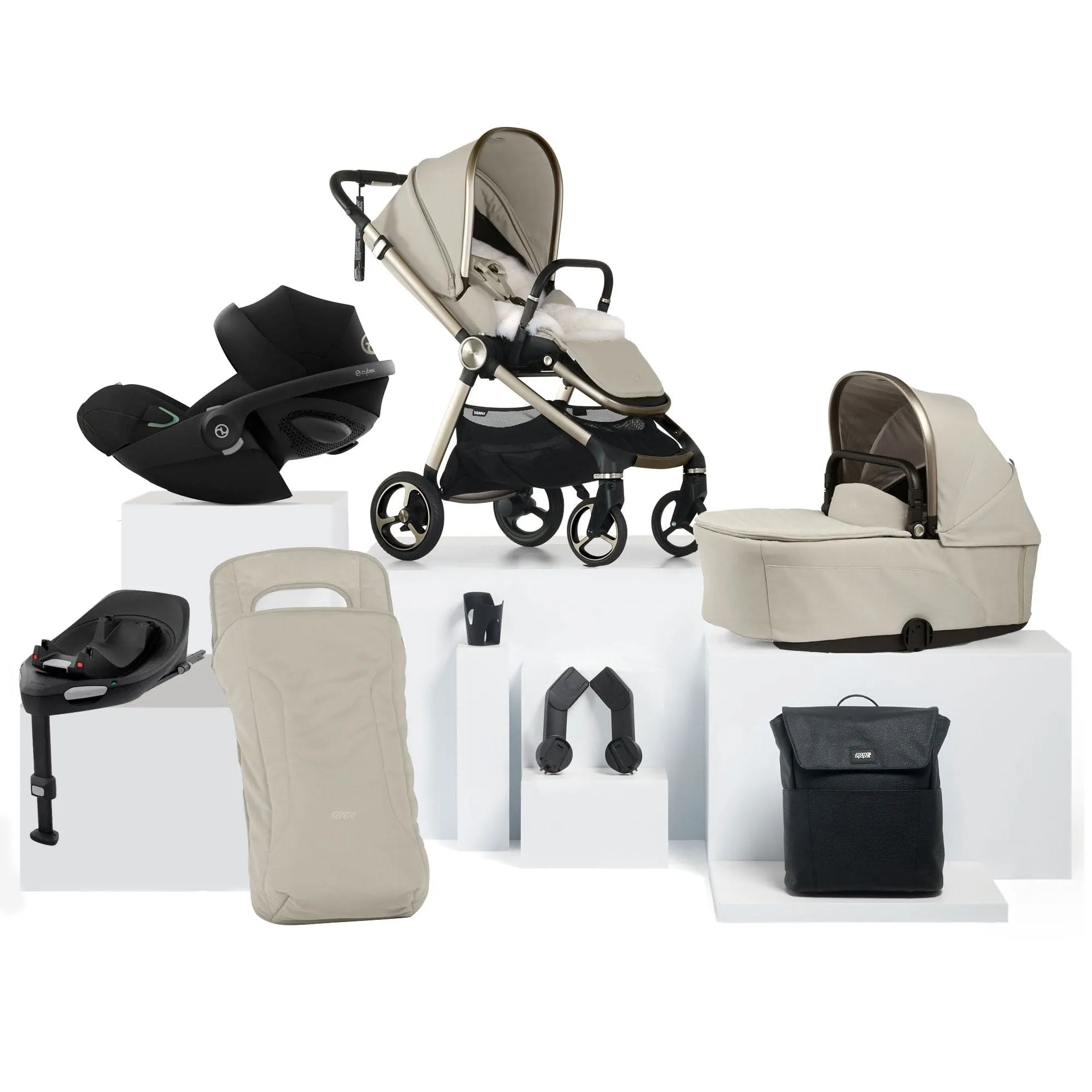 Mamas & Papas Vardo Complete Cybex Bundle in Shell