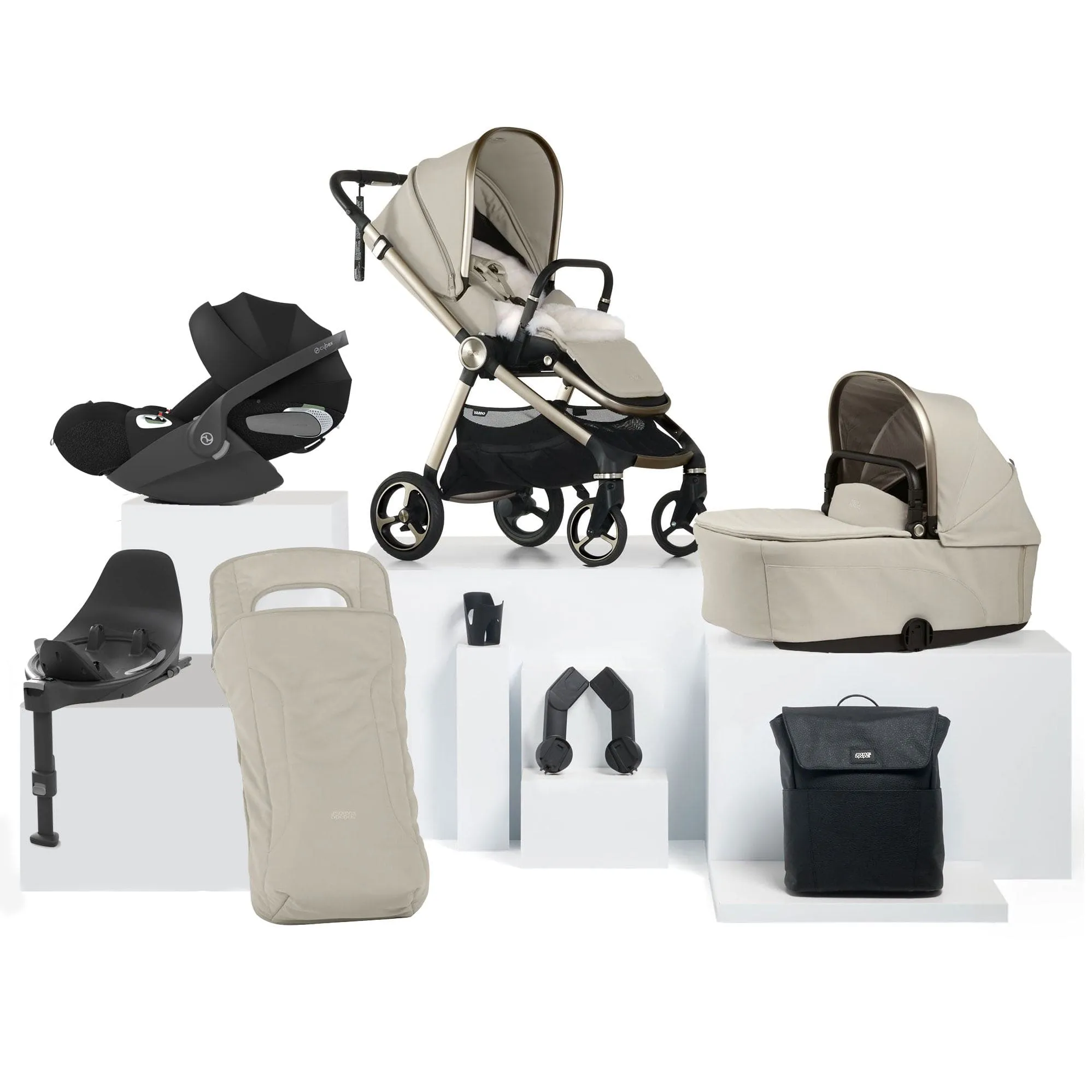 Mamas & Papas Vardo Complete Cybex Bundle in Shell