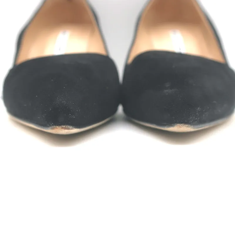 Manolo Blahnik BB 70 Pumps Black Suede Size 40 Pointed Toe Heels