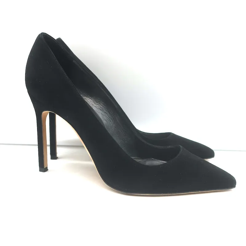 Manolo Blahnik BB Pointed Toe Pumps Black Suede Size 36