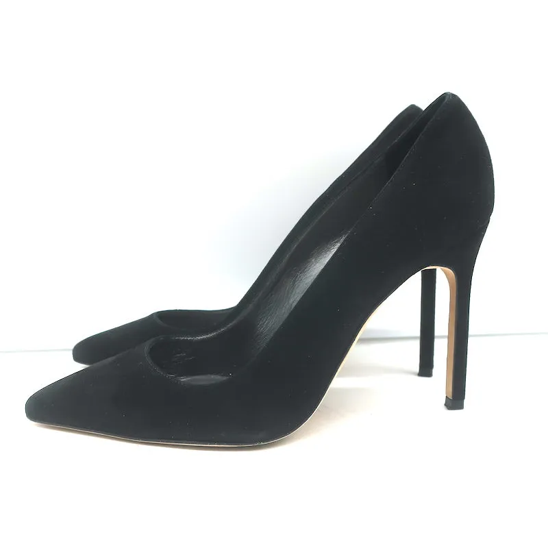 Manolo Blahnik BB Pointed Toe Pumps Black Suede Size 36