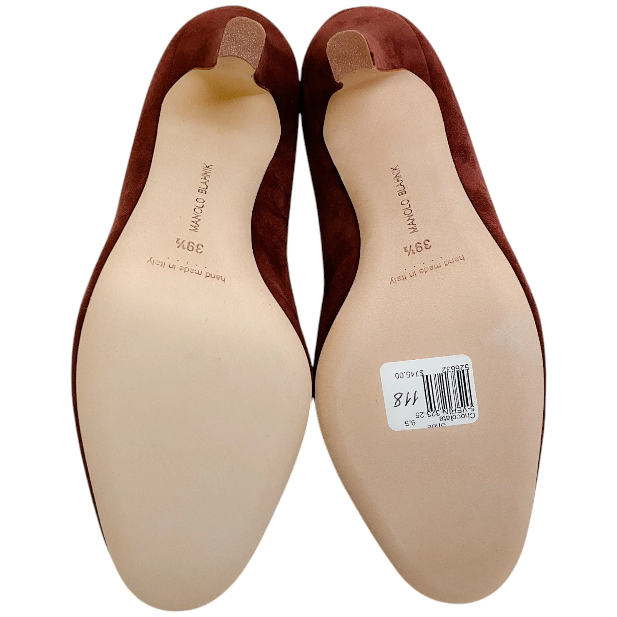 Manolo Blahnik Dark Chocolate Brown Suede Verin 105 Pumps