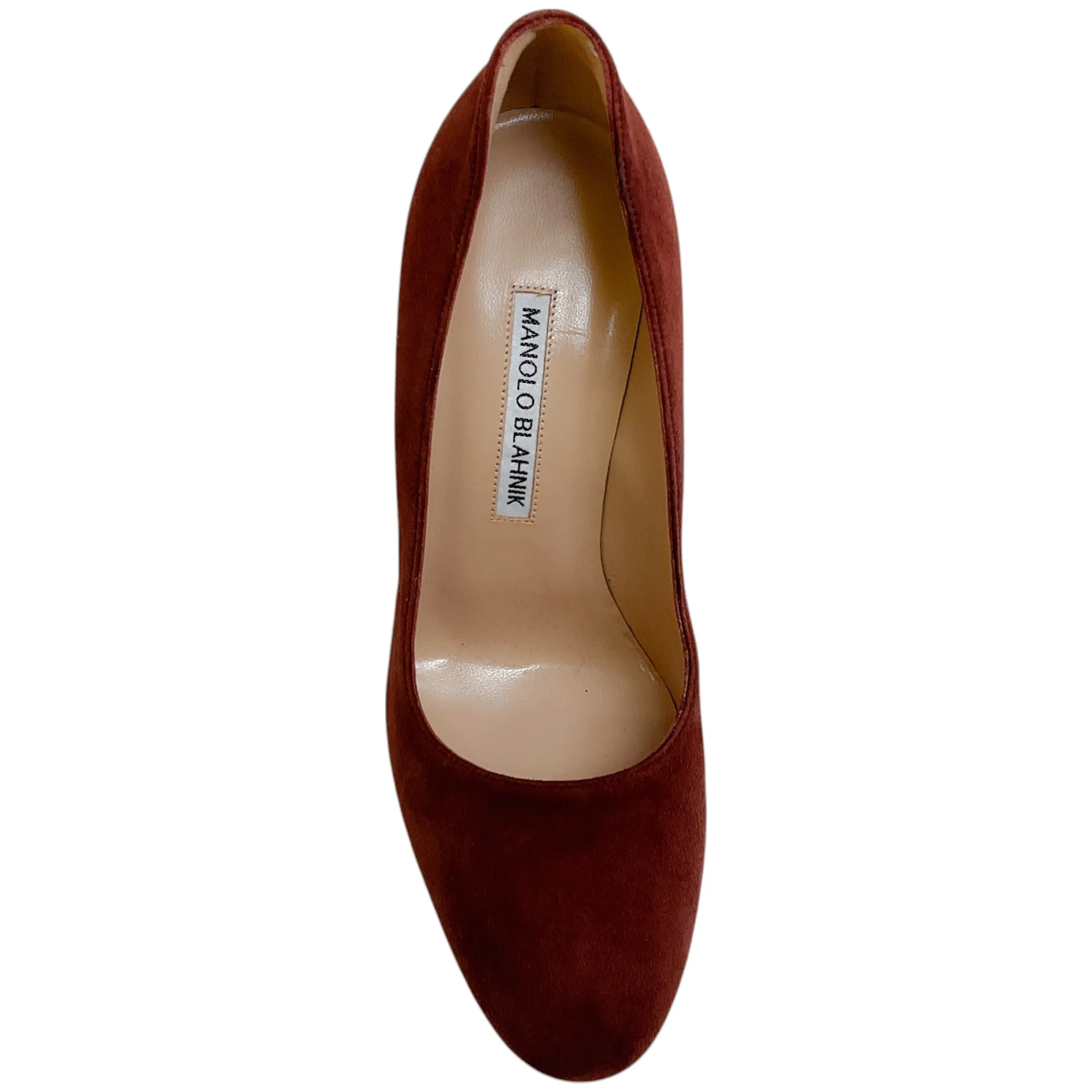 Manolo Blahnik Dark Chocolate Brown Suede Verin 105 Pumps
