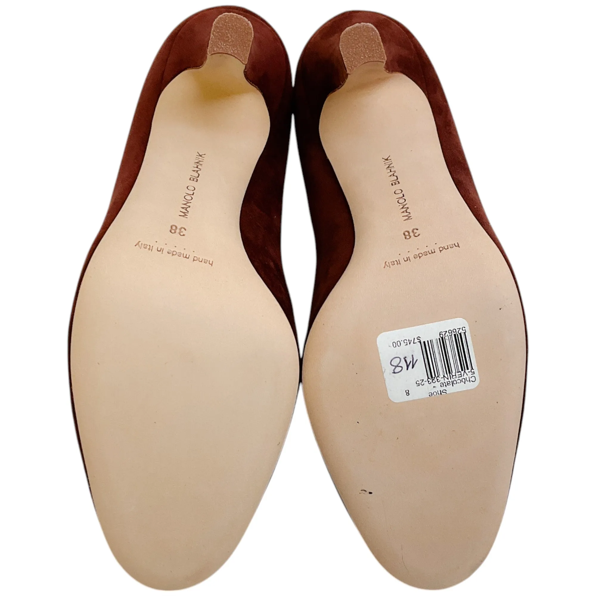 Manolo Blahnik Dark Chocolate Brown Suede Verin 105 Pumps