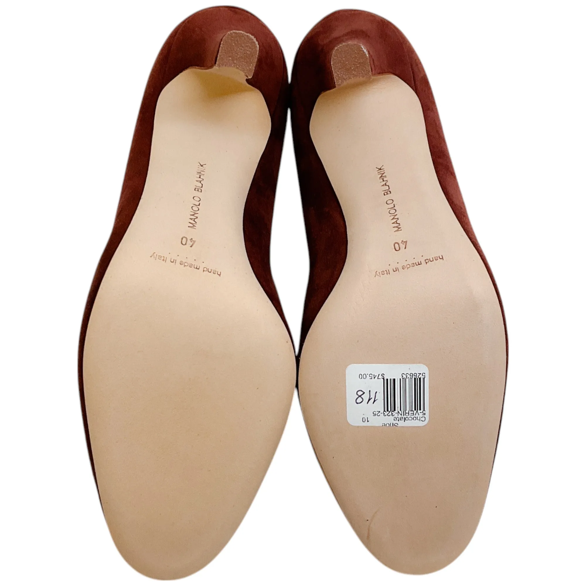 Manolo Blahnik Dark Chocolate Brown Suede Verin 105 Pumps