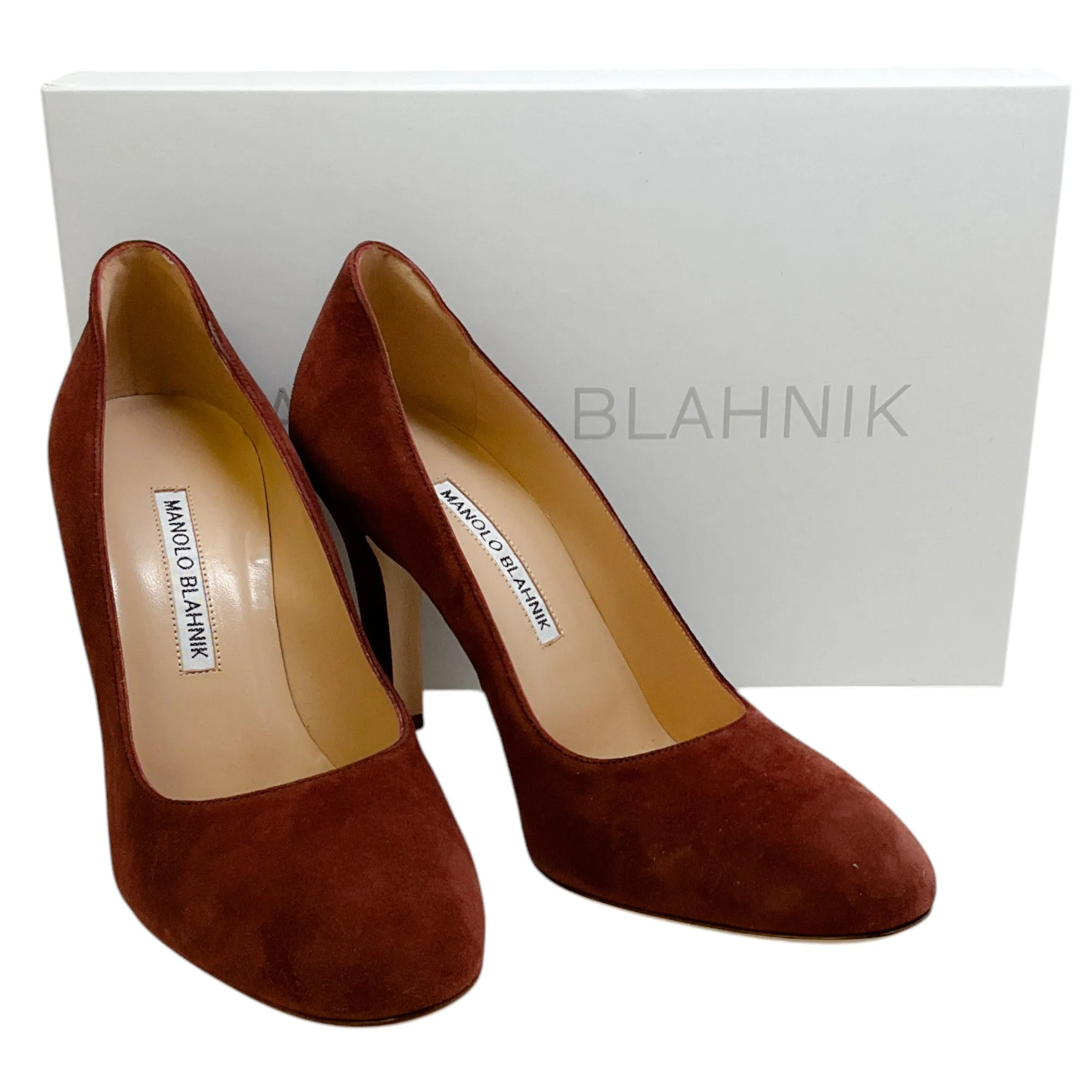 Manolo Blahnik Dark Chocolate Brown Suede Verin 105 Pumps