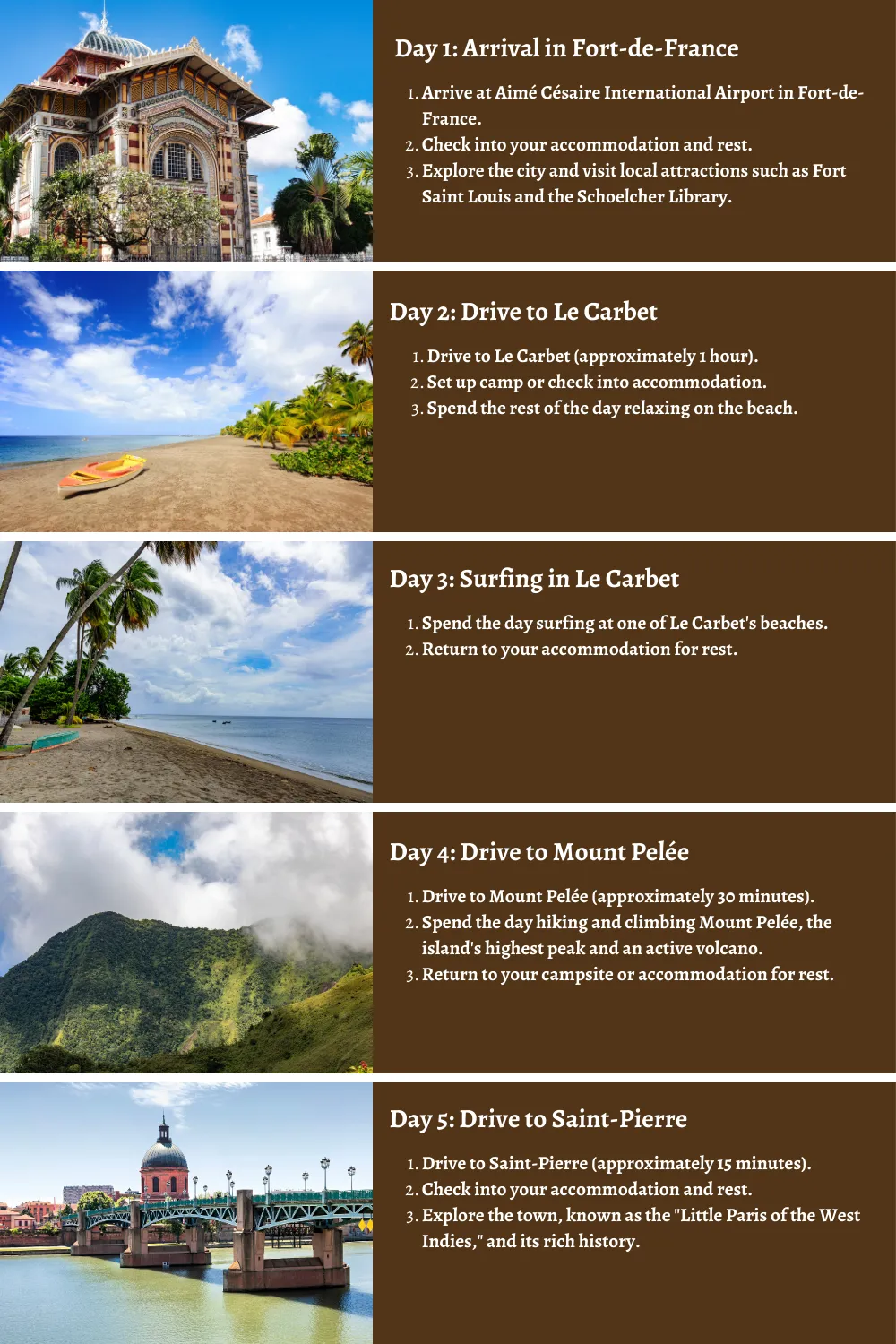 Martinique - Caribbean Beauty and French Charms: A 10 Day Itinerary to Camping, Surfing, Climbing, Hiking, and Zip-Lining