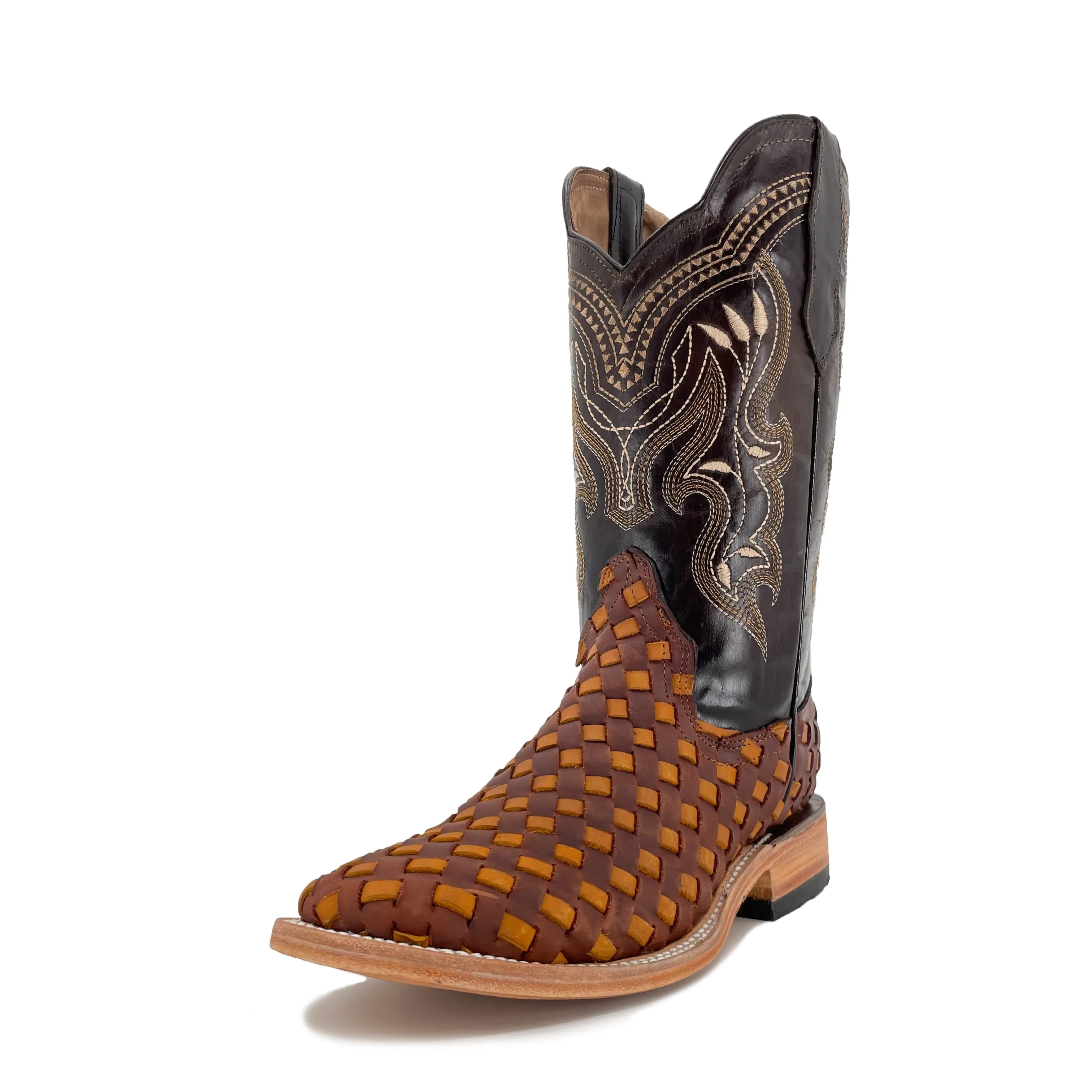Men Bulldog Woven Boot - Cognac & Honey