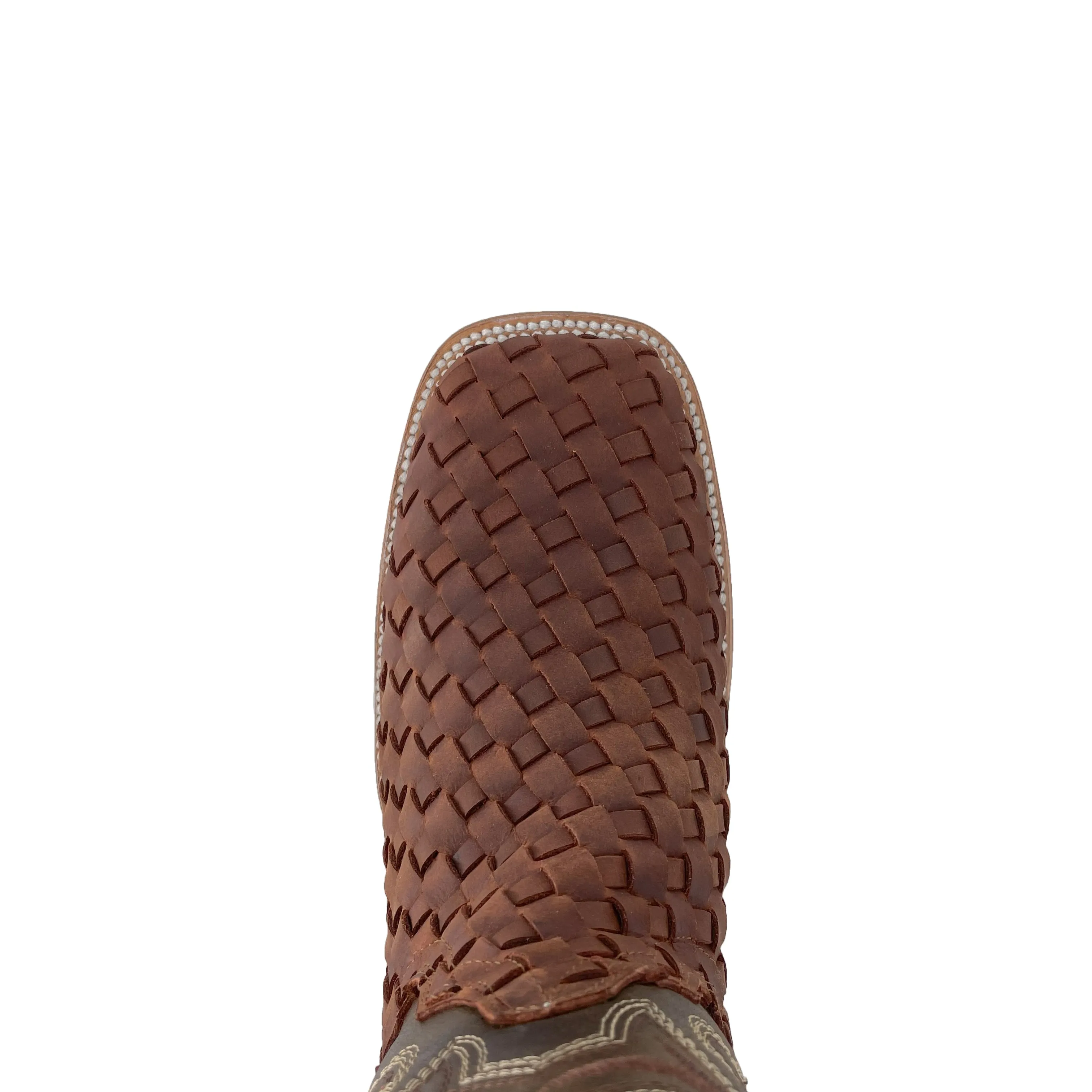 Men Bulldog Woven Boot - Cognac