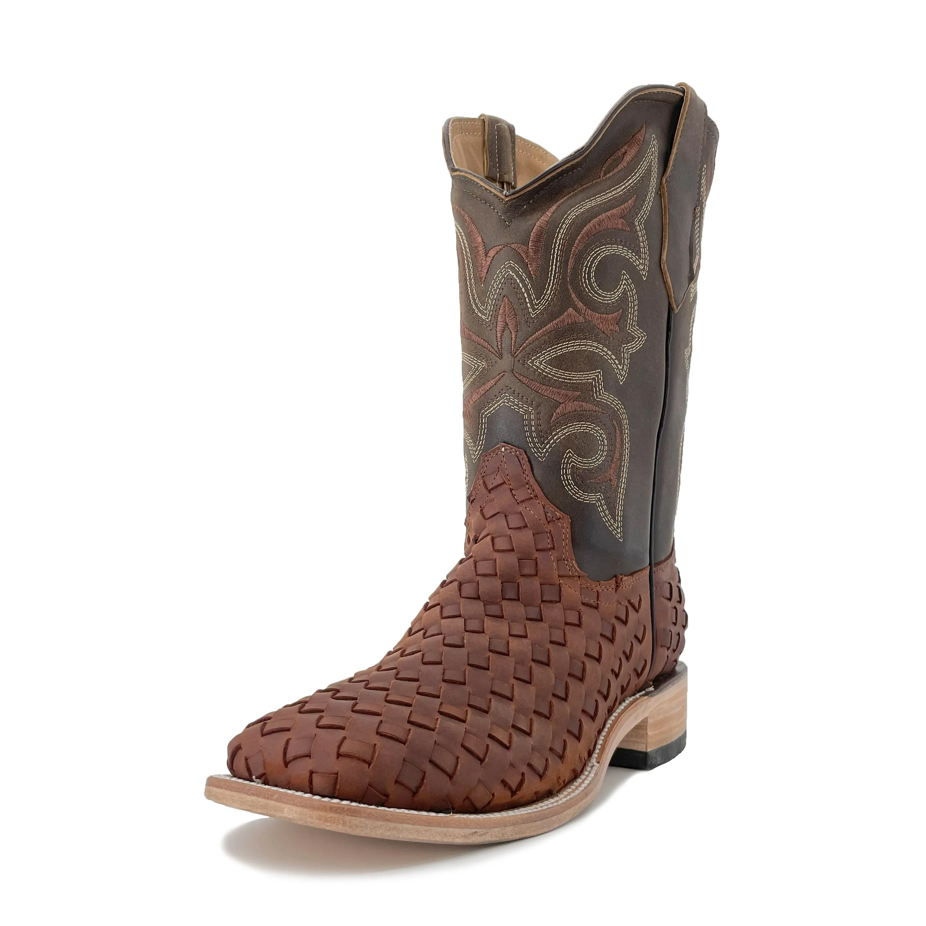 Men Bulldog Woven Boot - Cognac