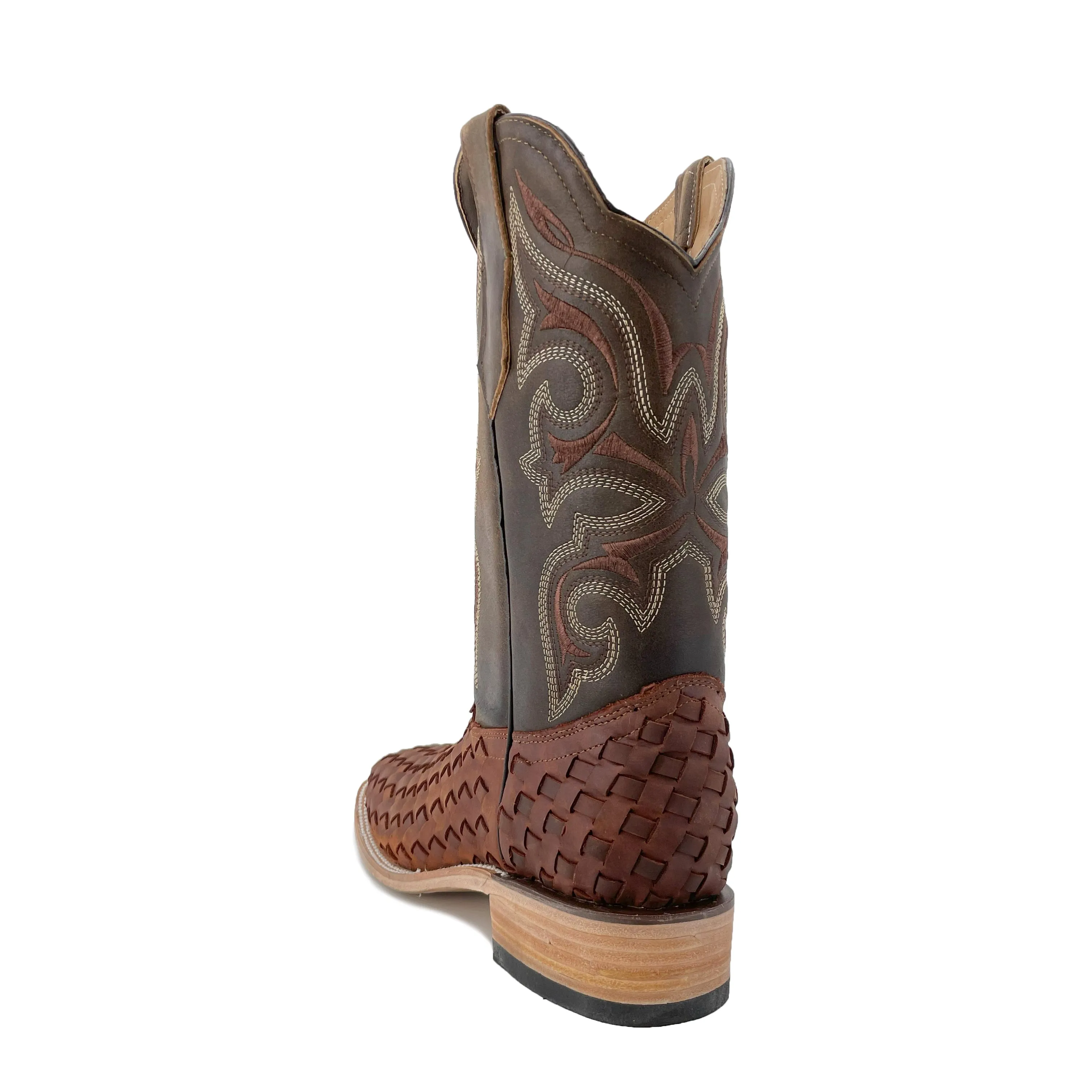 Men Bulldog Woven Boot - Cognac