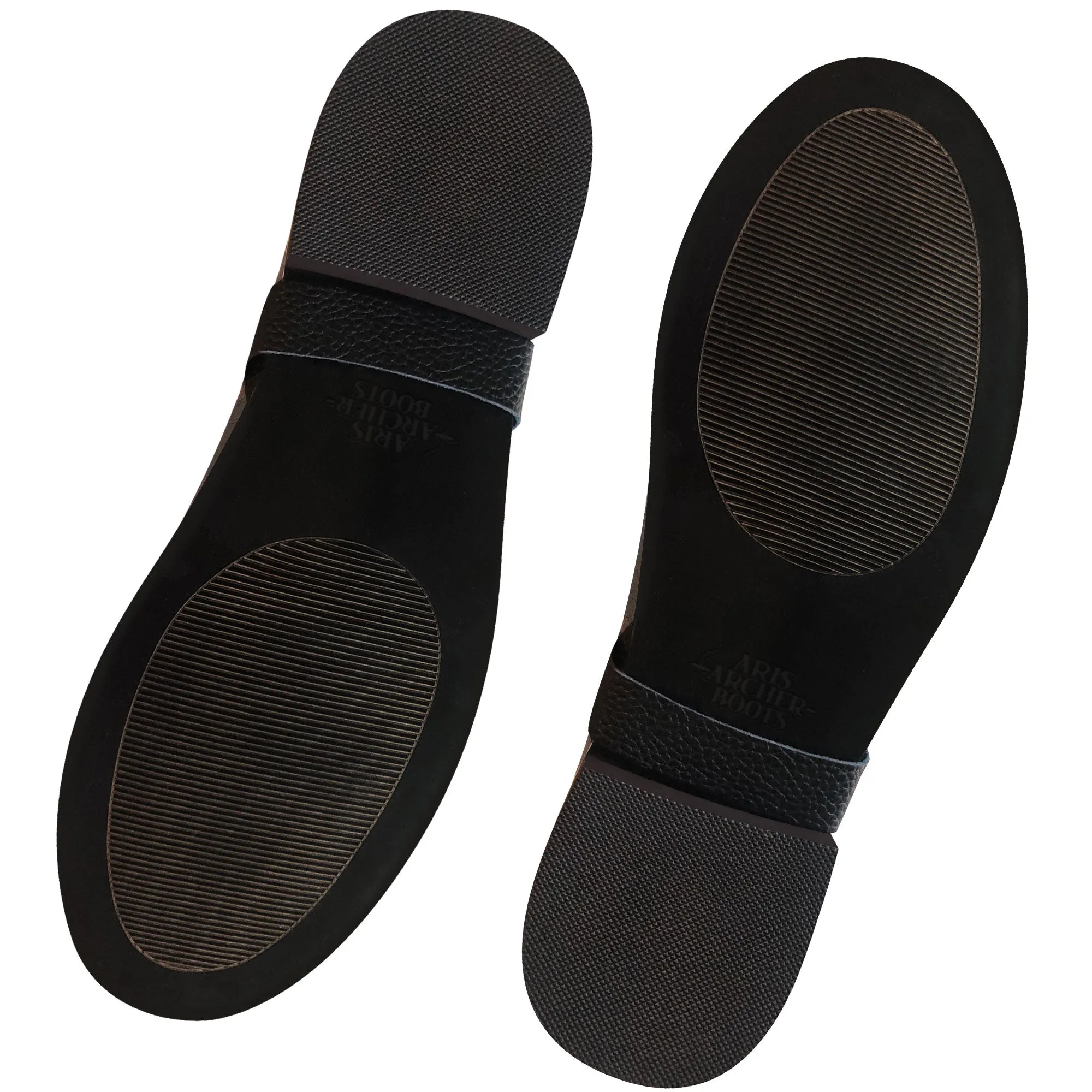 Men’s Black Leather Nobleman's Boots with Black Embroidery and Removable Straps