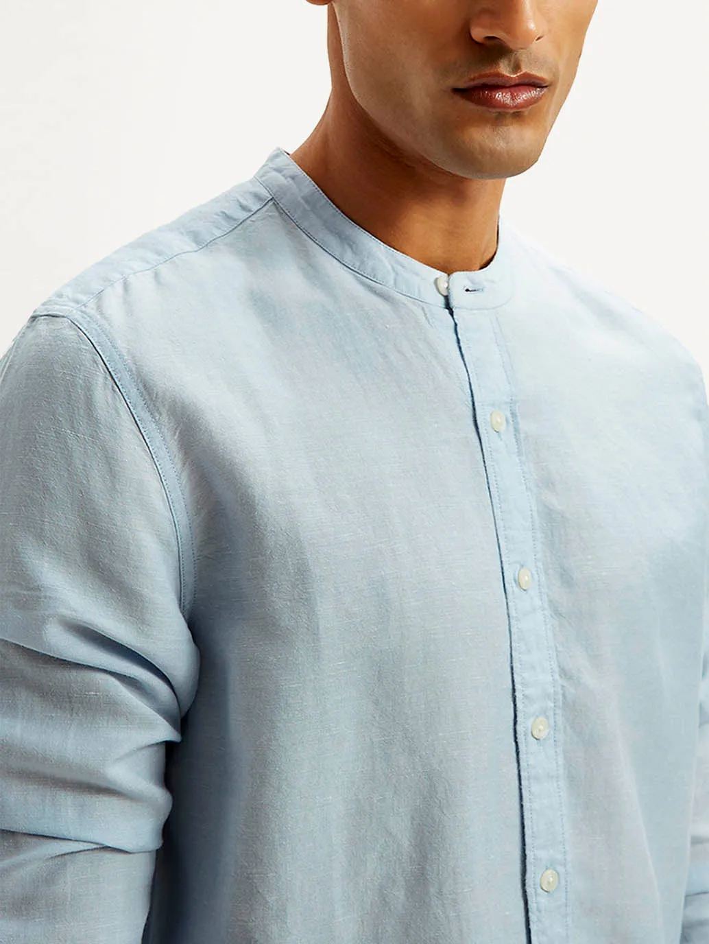 Men's Solid Slim Fit Linen Shirt