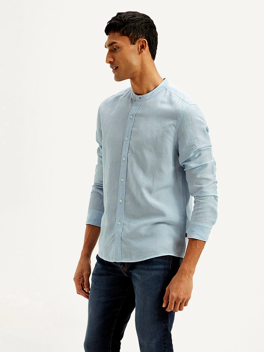 Men's Solid Slim Fit Linen Shirt