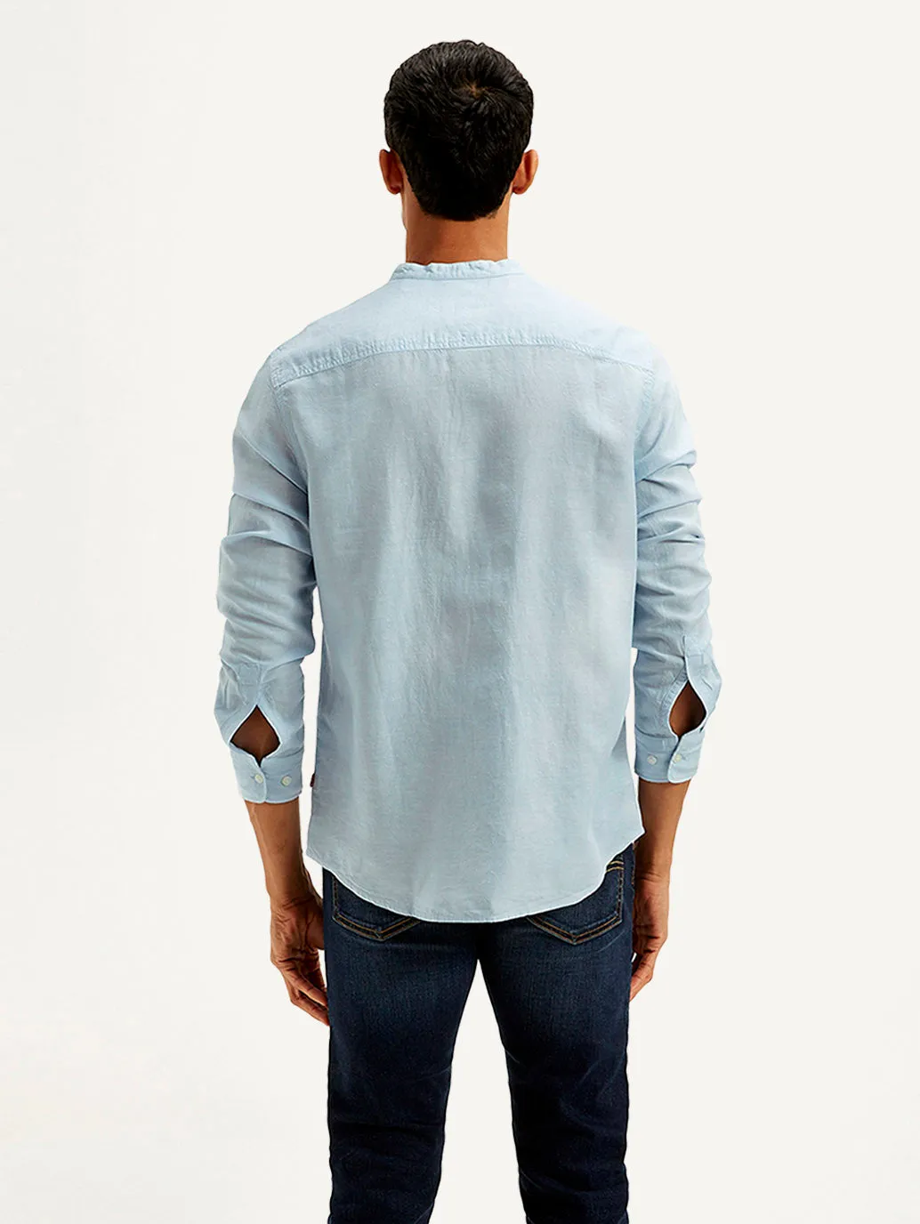 Men's Solid Slim Fit Linen Shirt