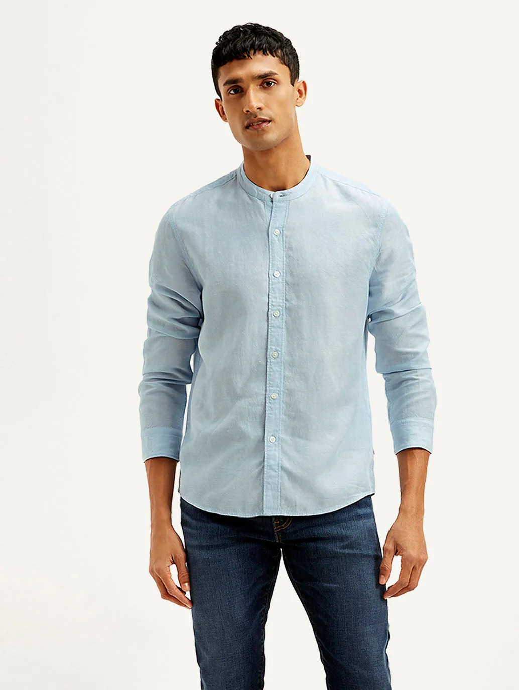 Men's Solid Slim Fit Linen Shirt