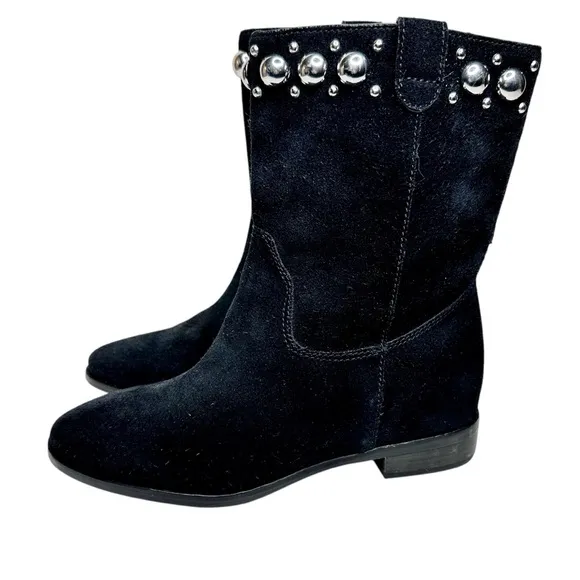 Michael Kors Hayes Booties Black Suede Studded Boots SZ 6.5