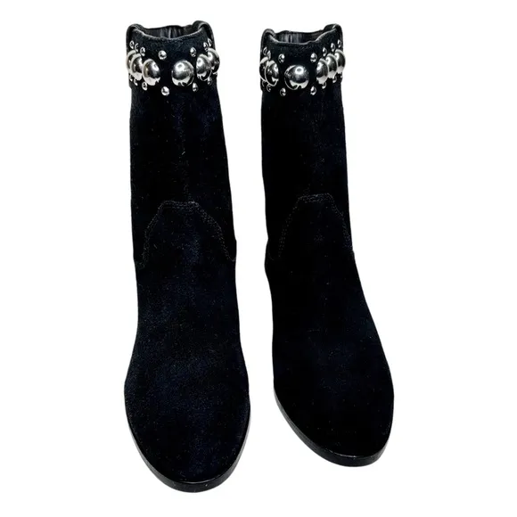 Michael Kors Hayes Booties Black Suede Studded Boots SZ 6.5
