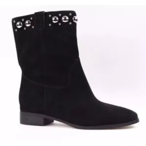 Michael Kors Hayes Booties Black Suede Studded Boots SZ 6.5