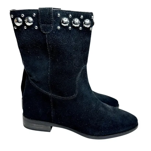 Michael Kors Hayes Booties Black Suede Studded Boots SZ 6.5
