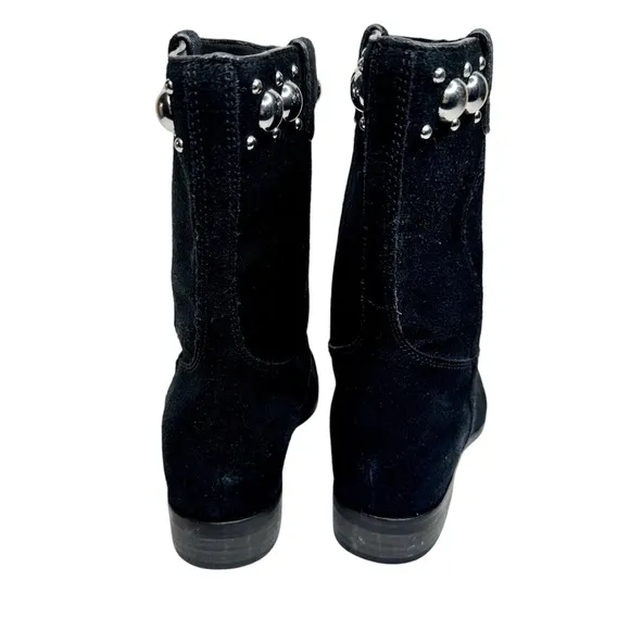 Michael Kors Hayes Booties Black Suede Studded Boots SZ 6.5