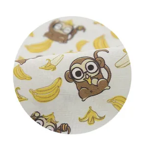 Monkeys and Bananas Cotton Fabric, Animal Cotton Fabric - Digital Printing - By the Yard 86279