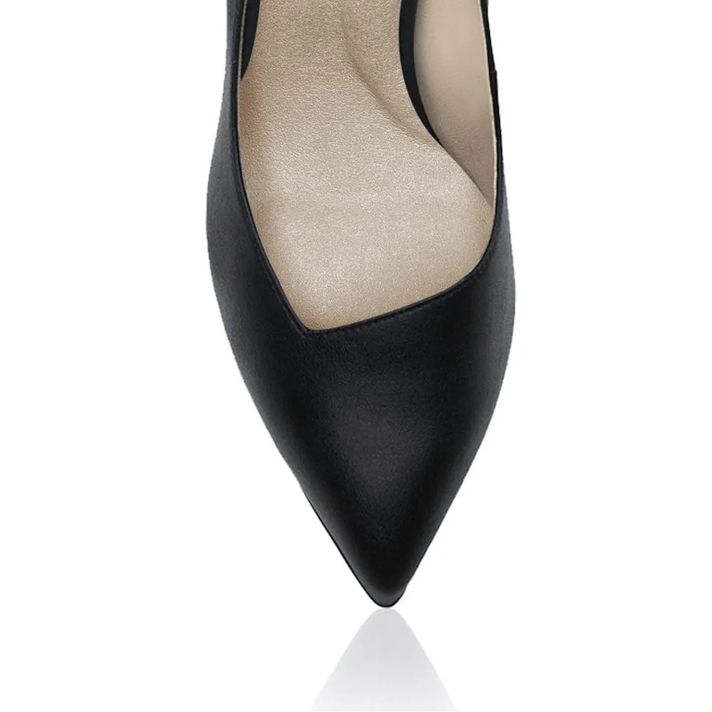 Mulan Vegan Nappa Leather Platform Pumps | Midnight Black