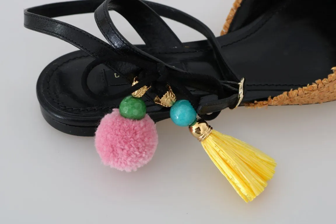 Multicolor Anchor Studded Leather Shoes