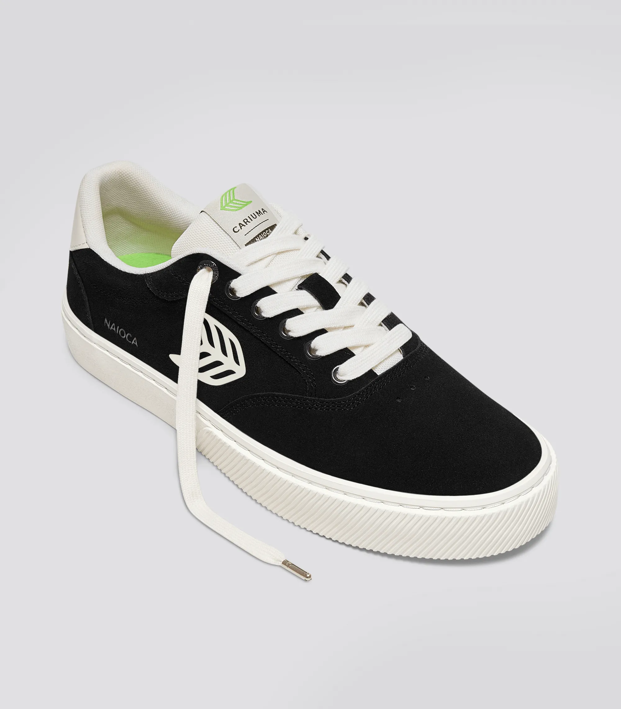 NAIOCA Black Suede Ivory Logo Sneaker Men